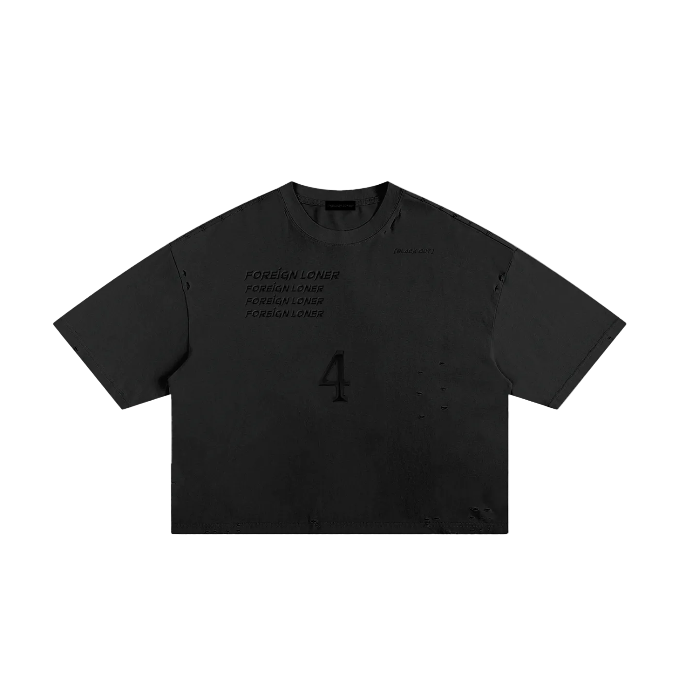 [BL4CK OUT] FRAYED BOXY T-SHiRT