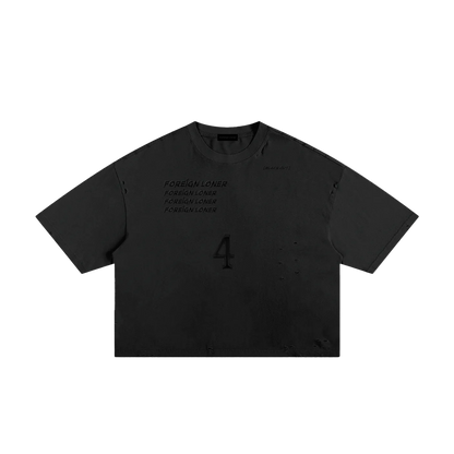 [BL4CK OUT] FRAYED BOXY T-SHiRT