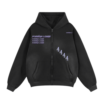 [ORiGiNAL] FOREiGN LONER - SUNFADE TWO-WAY ZiPPER BOXY HOODiE